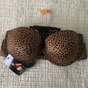 Maidenform strapless multi-way leopard bra, size 38C, style 6531, NWT!